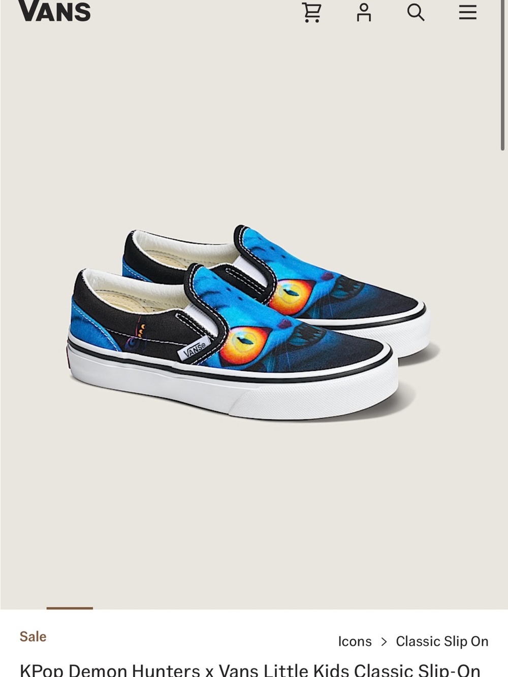 K pop Demon Hunters x Vans Little kids size 1.5